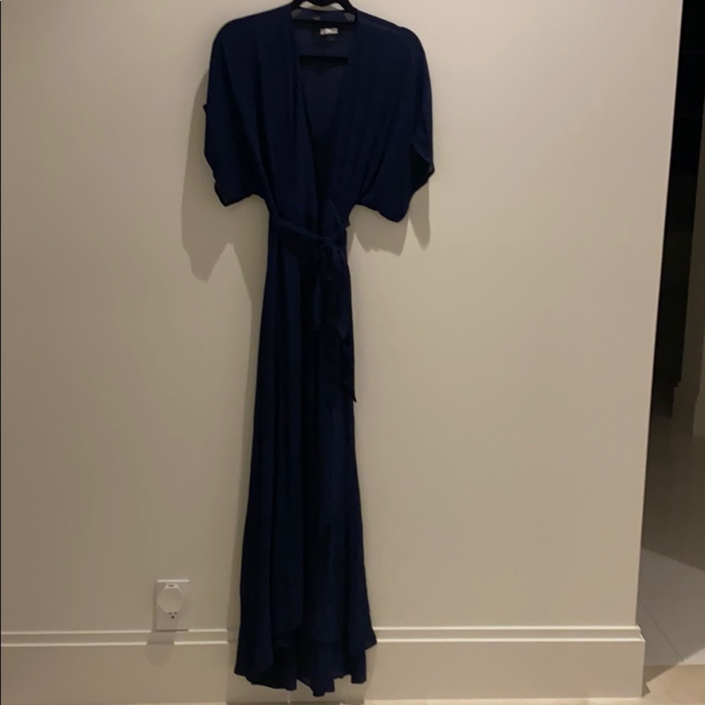 Reformation Navy Blue Wrap Dress - Picture 2 of 11